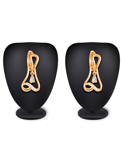 Hoop Earrings with White Stones 