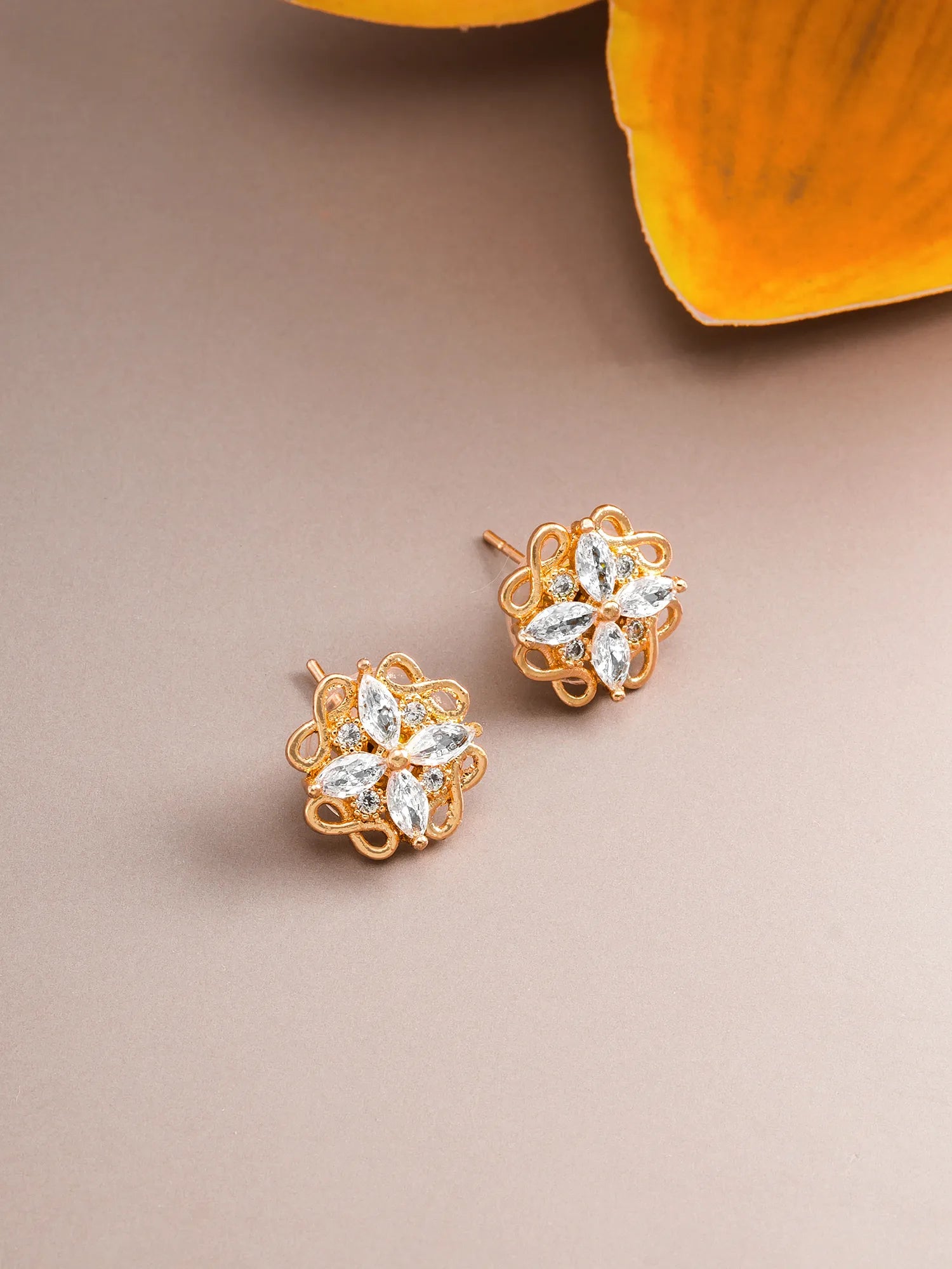 Floral Swirl Stud Earrings