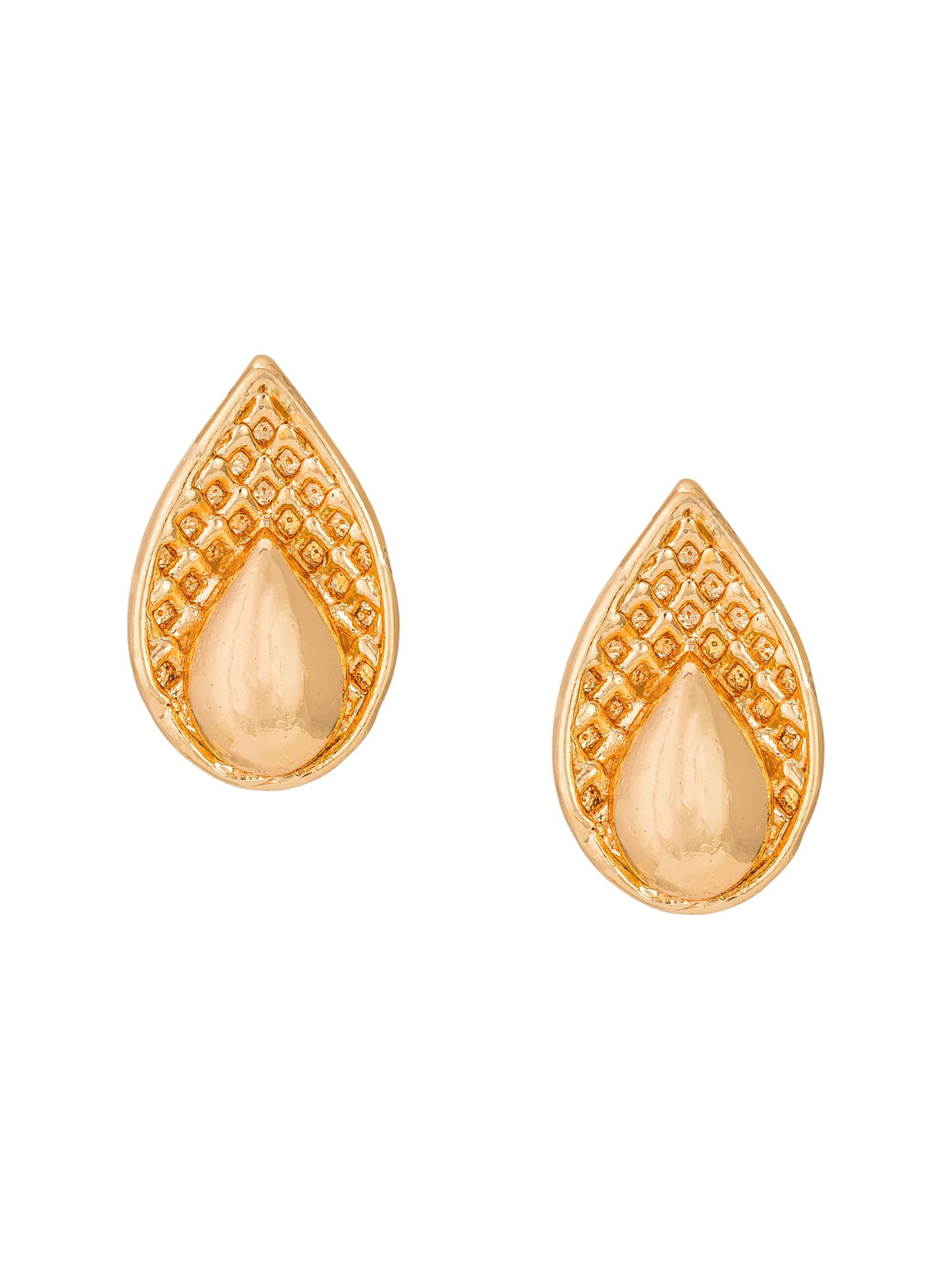 Aadita Gold-Toned Mesh Texture Stud Earrings