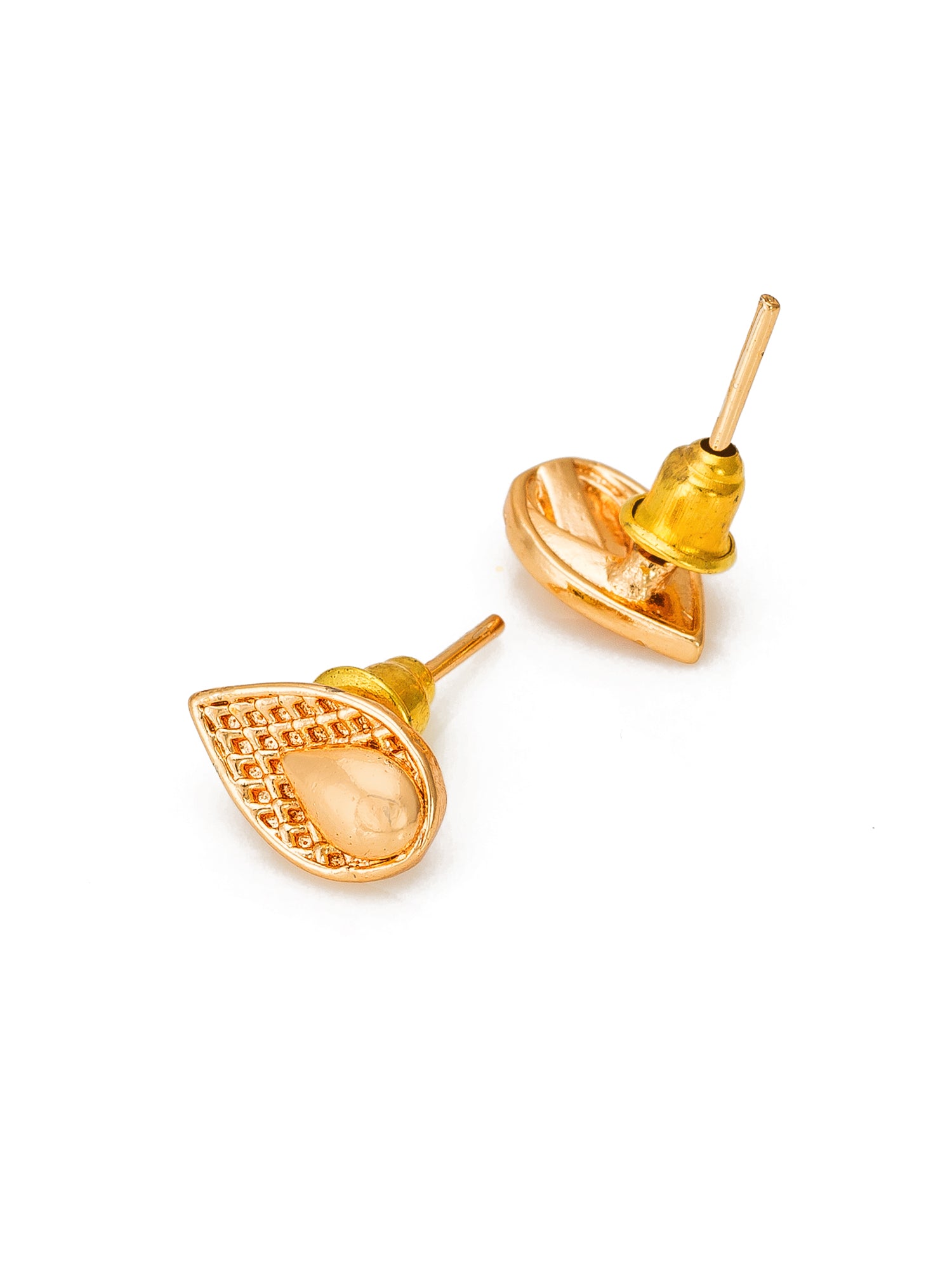 Aadita Gold-Toned Mesh Texture Stud Earrings