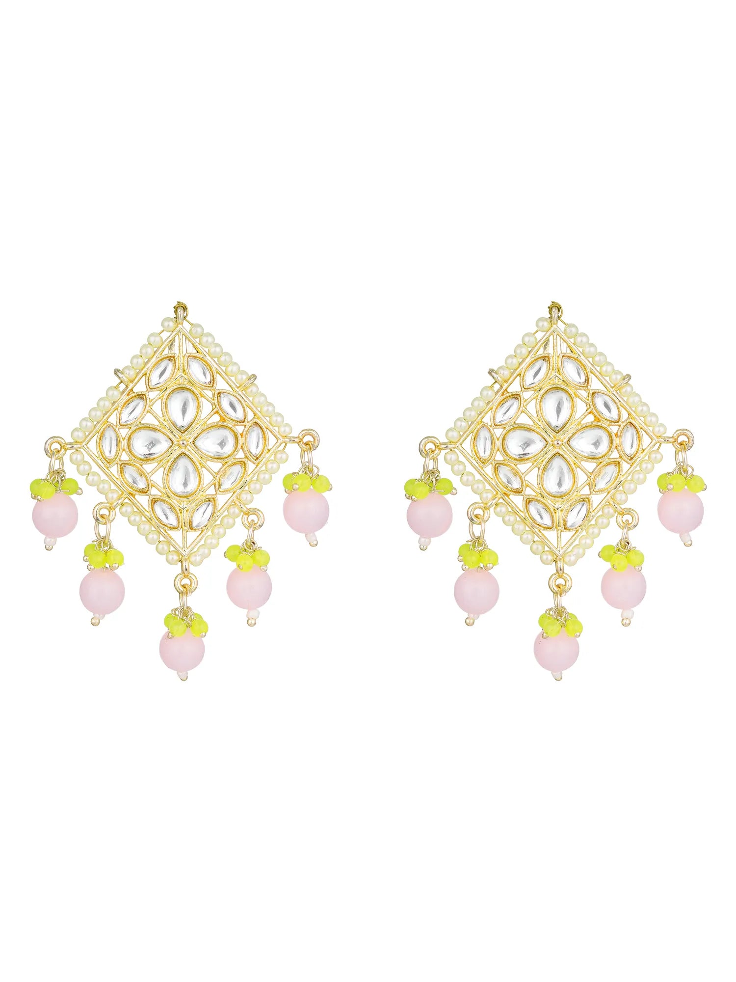  Mehendi Wear Beaded Drop Earrings On A White Background