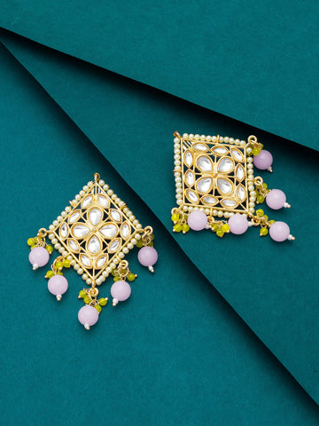  Mehendi Wear Beaded Drop Earrings On A Background
