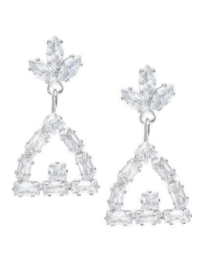 Triangle Drop Earrings On a White Background