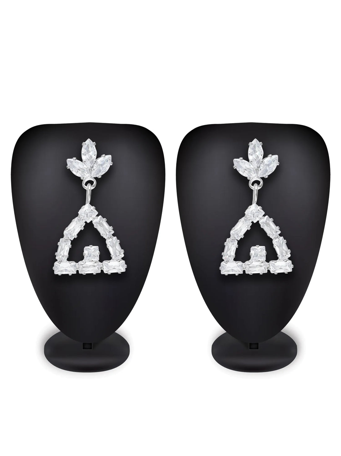 Triangle Drop Earrings On a Background
