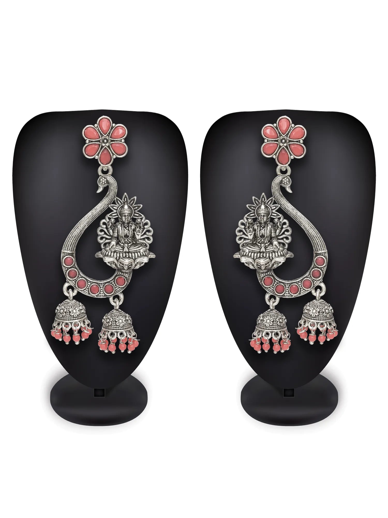  Oxidized Lakshmi Chandbali Earrings 