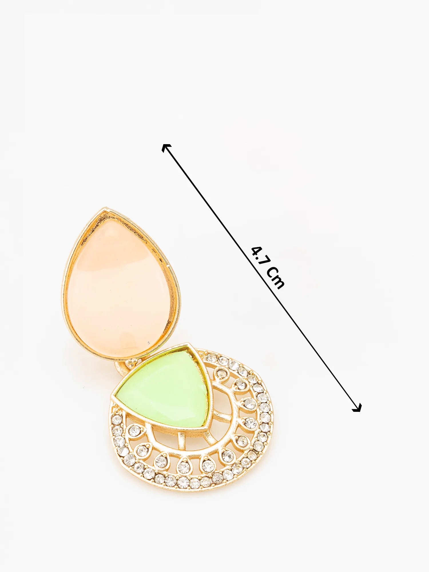 Stone Studded Drop Earrings With Size