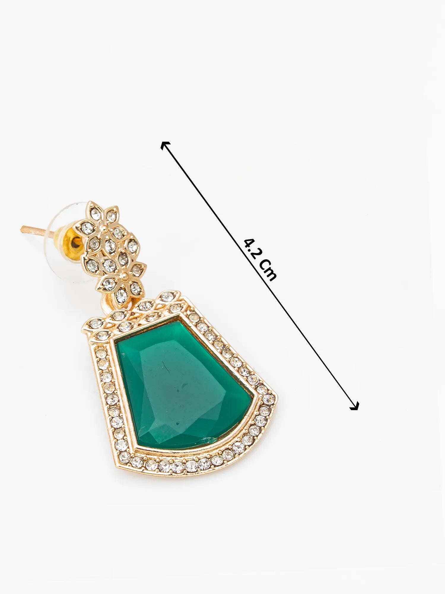 Stone Studded Drop Earrings With Size