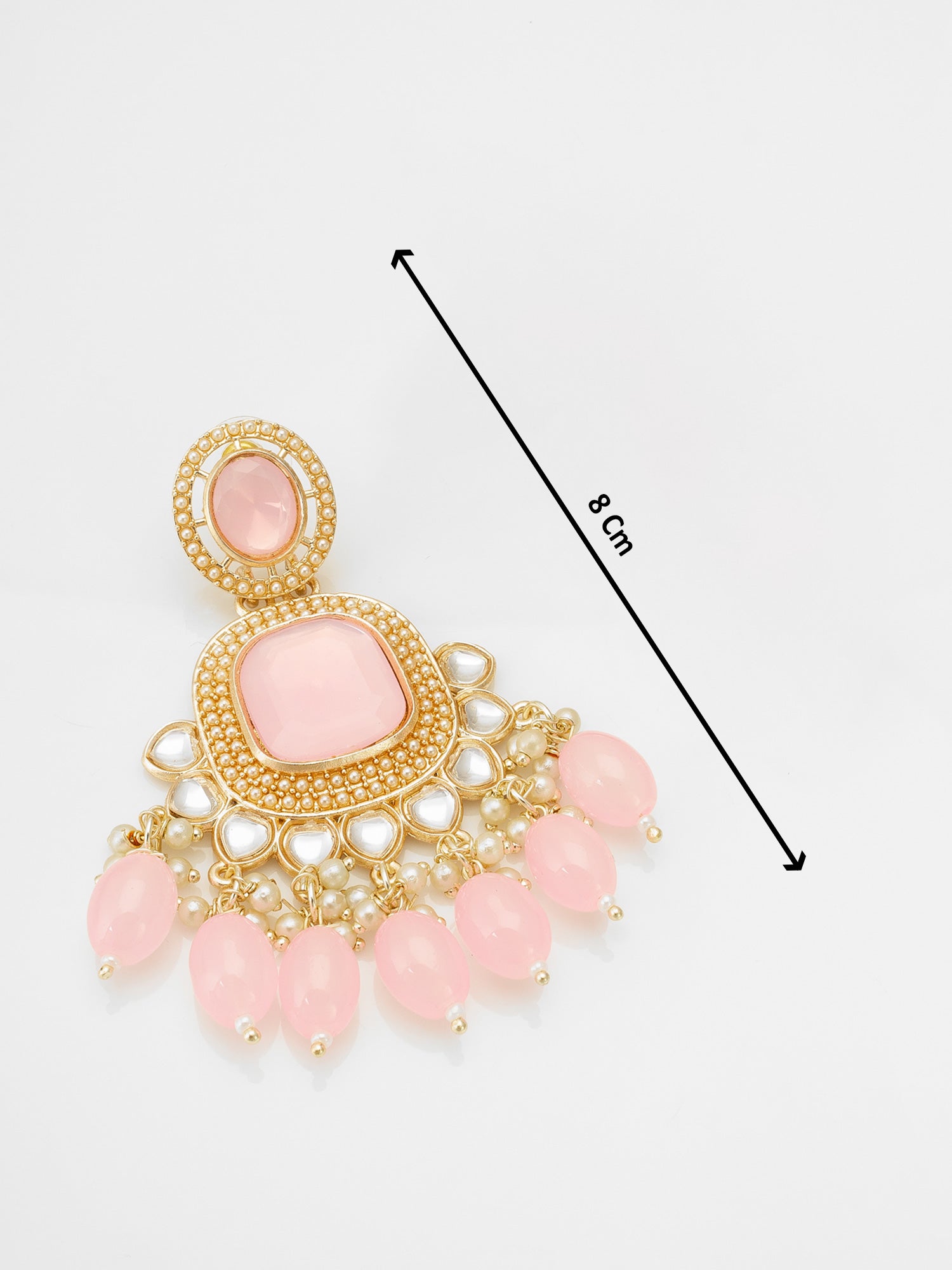 Aadita Gold Tone Kundan Earrings with Stone, Seed Pearl and Bead Drop