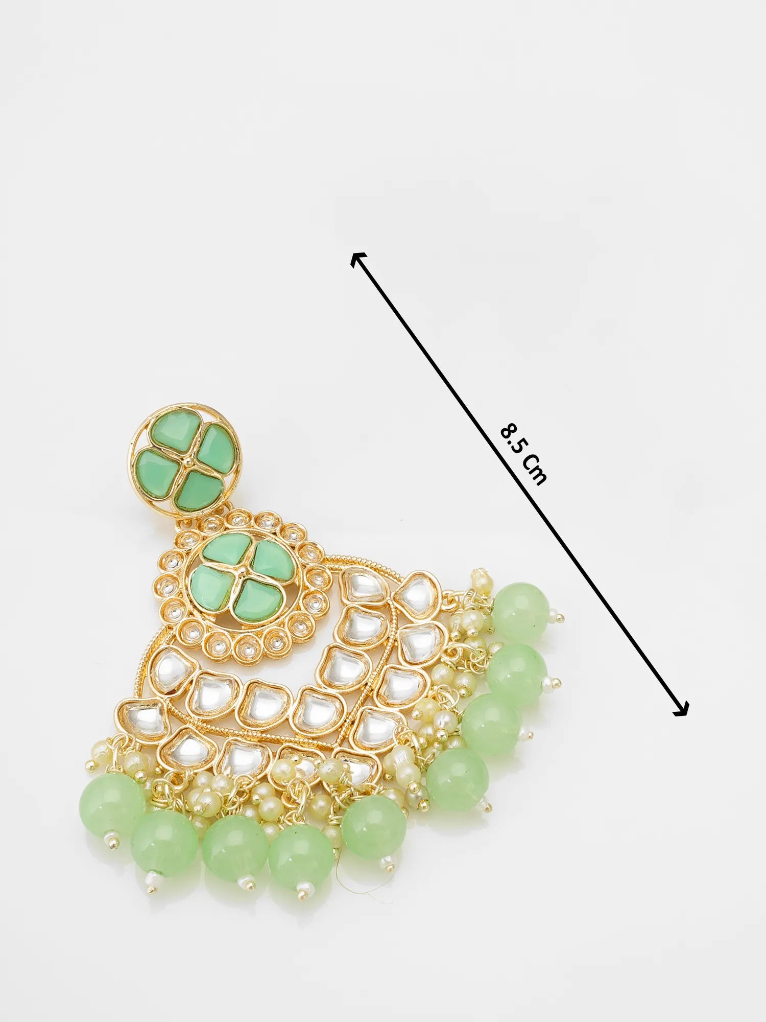 Kundan Chandbali Earrings With Size