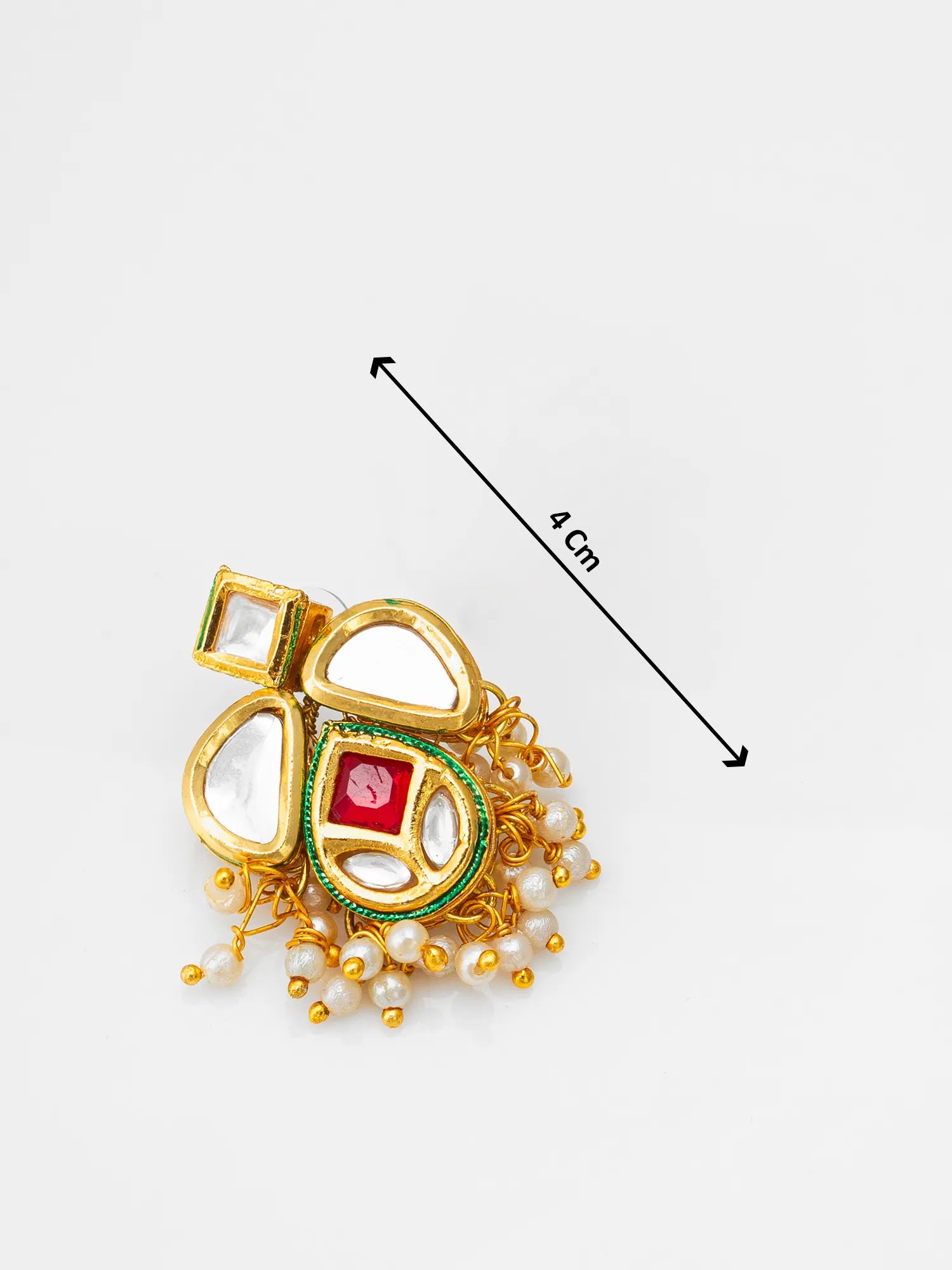 Kundan Stud Earrings With Size