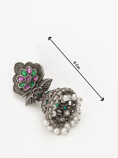 Oxidized jhumka earrings with size