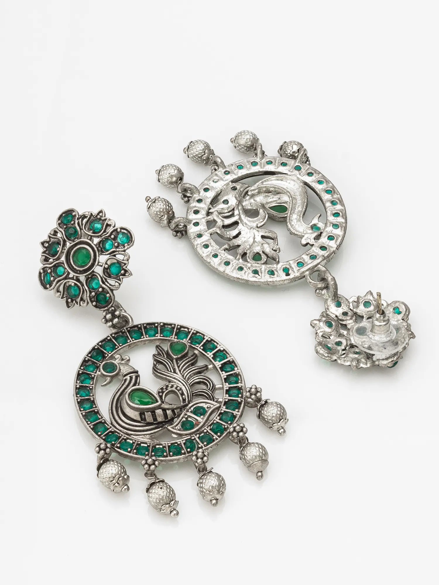 Peacock Chandbali Earrings 