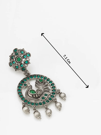 Peacock Chandbali Earrings With Size