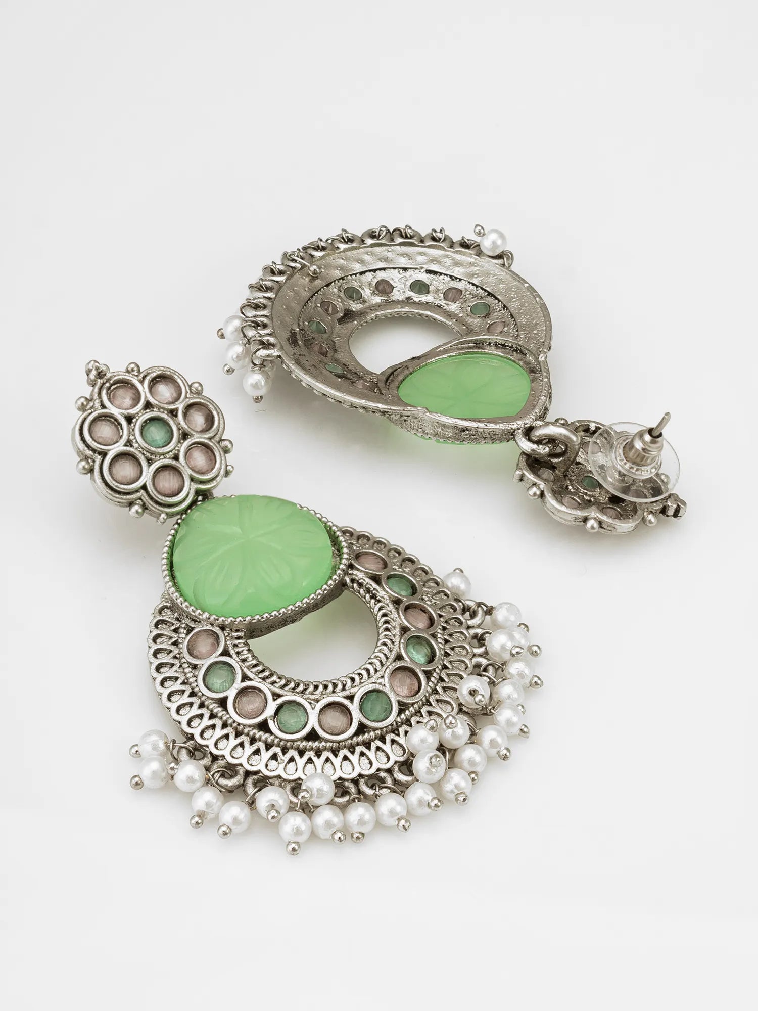 Oxidized Chandbali Earrings