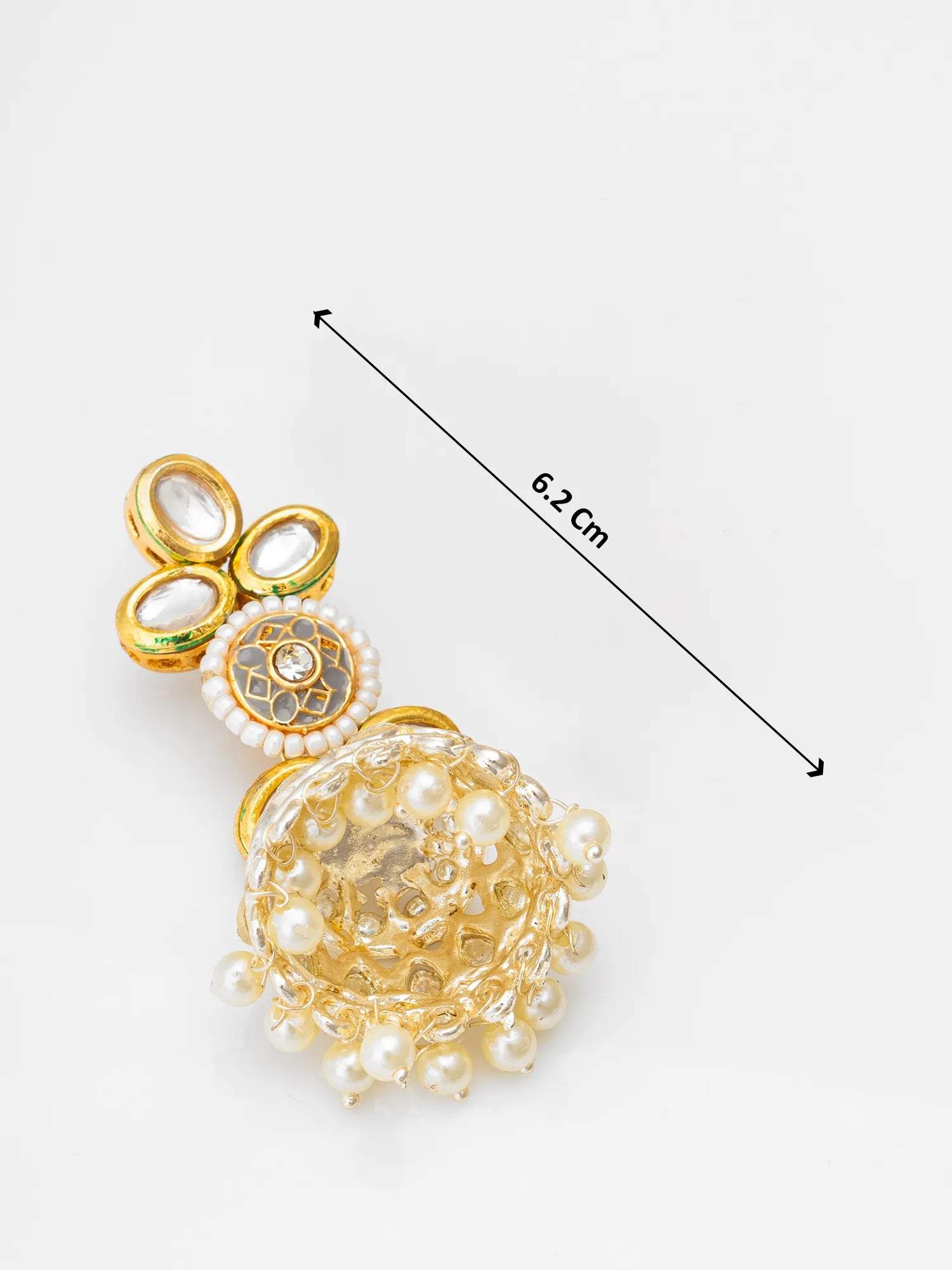 Kundan Jhumka Earrings With Size