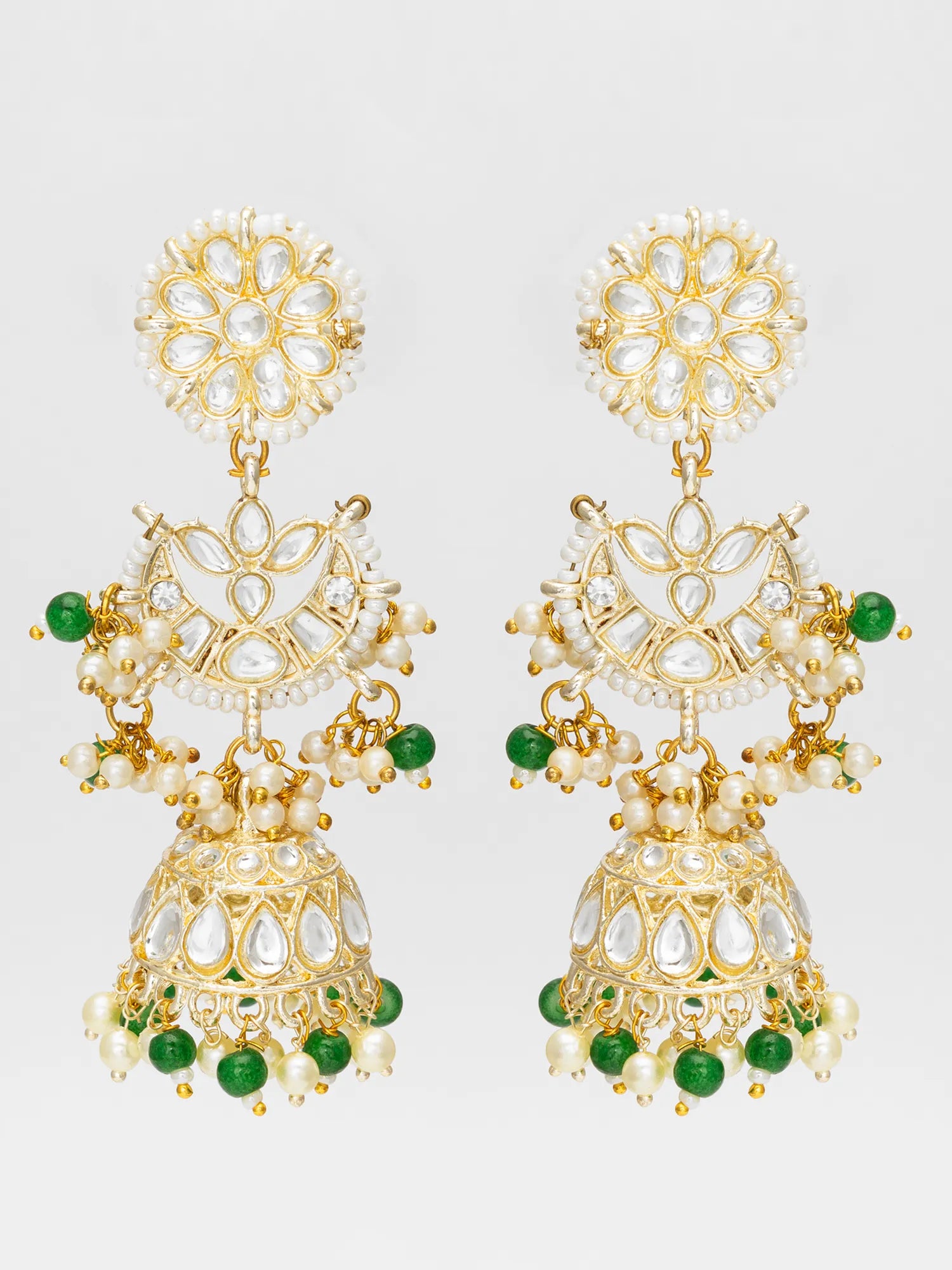 Jhumka Earrings On A White Background