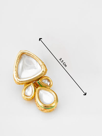 Aadita Classic Triangular Kundan Drop Earrings