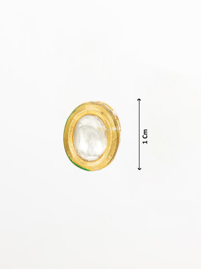 Aadita Traditional Gold-Plated Kundan Stud Earrings Round Minimal Design
