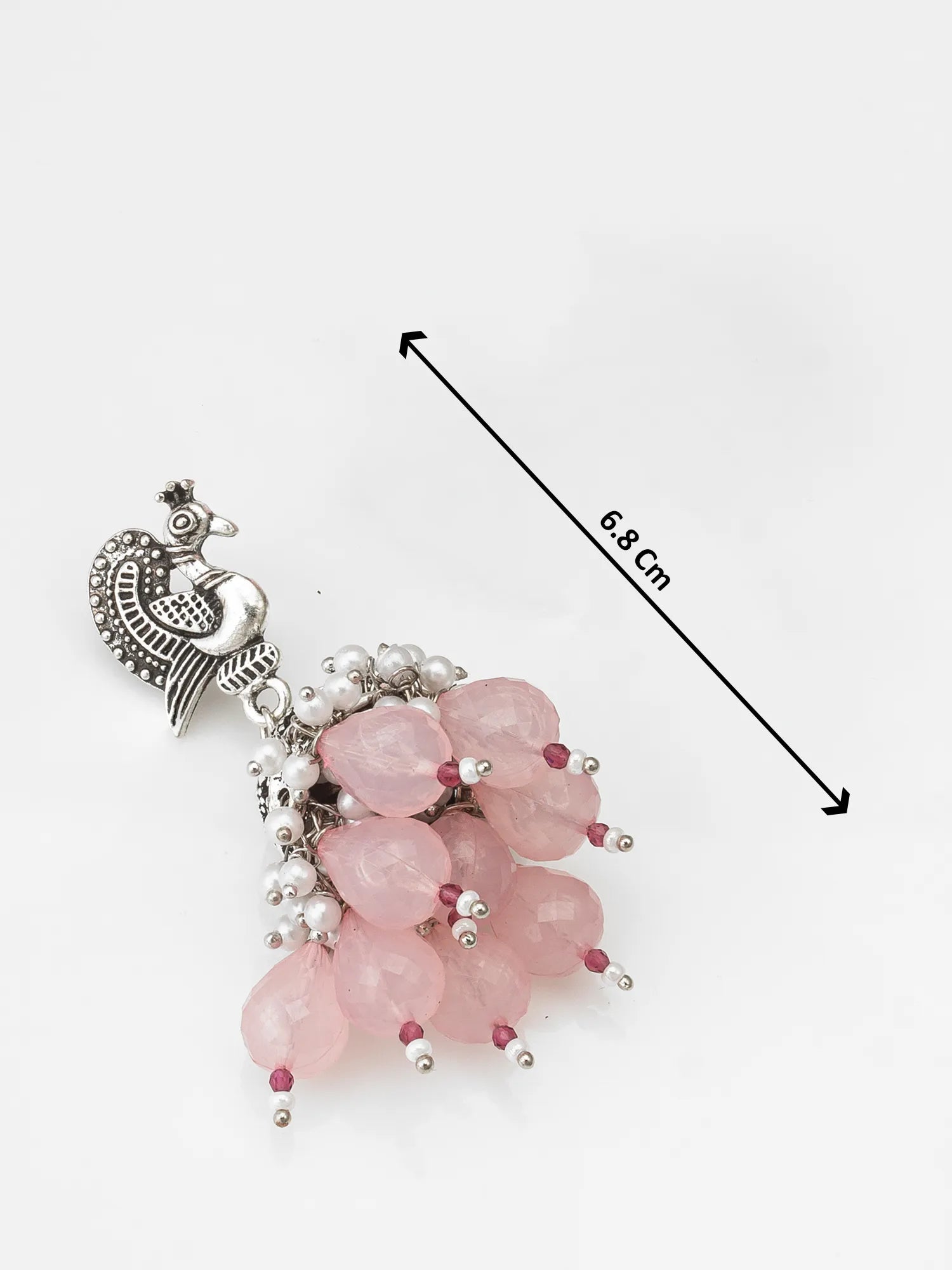 Oxidized Peacock Jhumka Earrings With Size