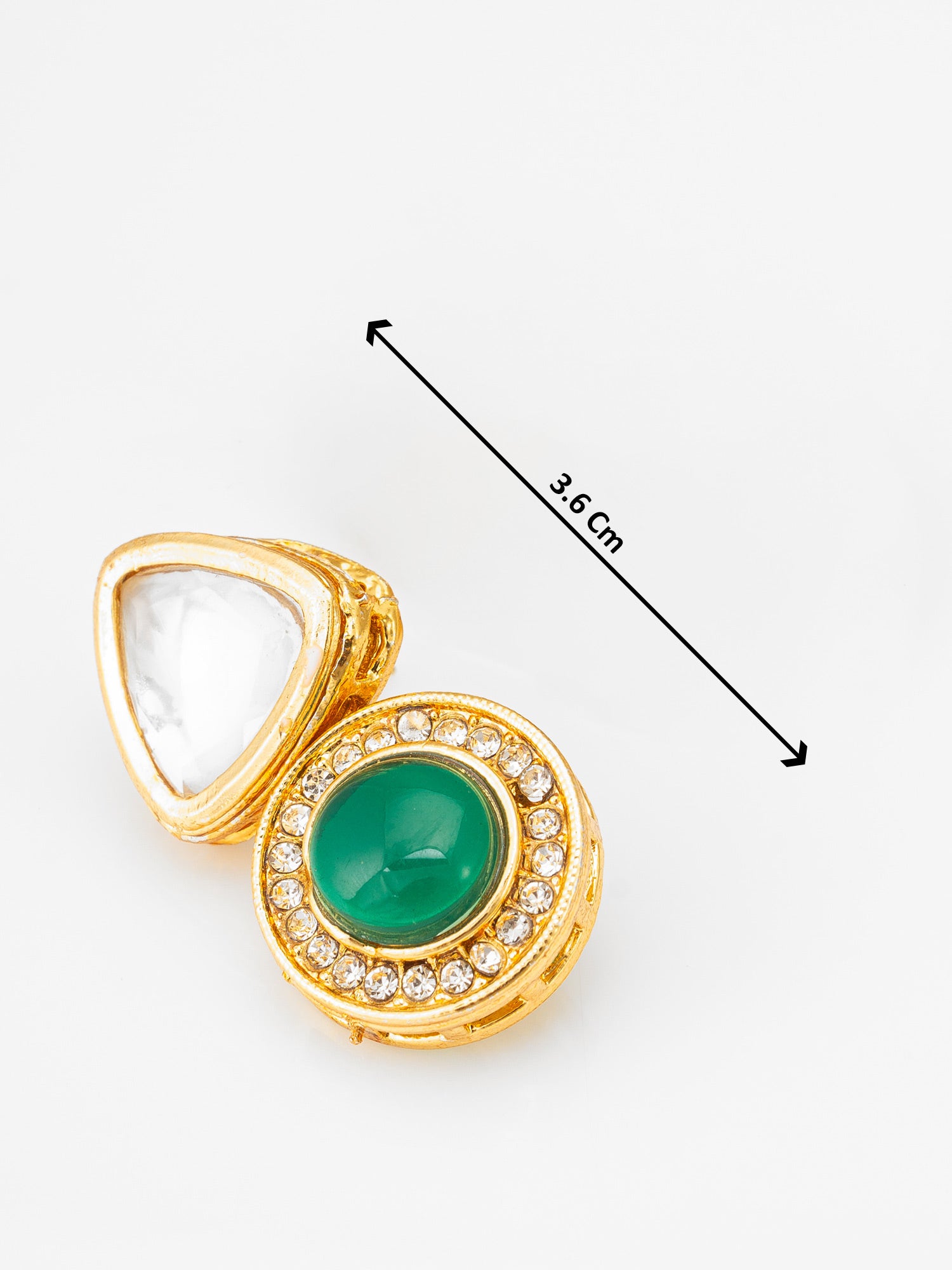 Aadita Gold Plated Green Stone Kundan Drop Earrings