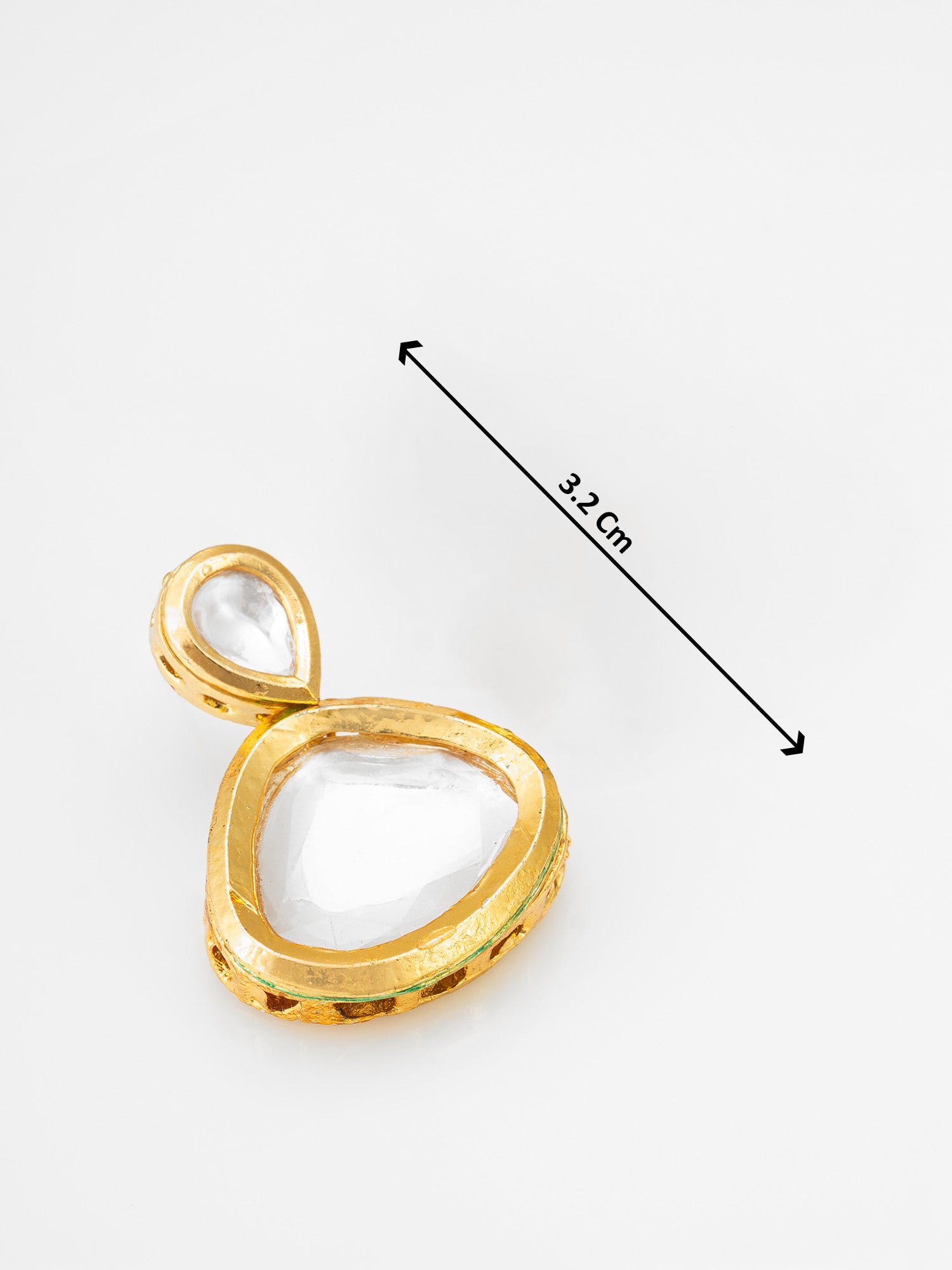 Aadita Gold Polki Kundan Double Teardrop Drop Earrings