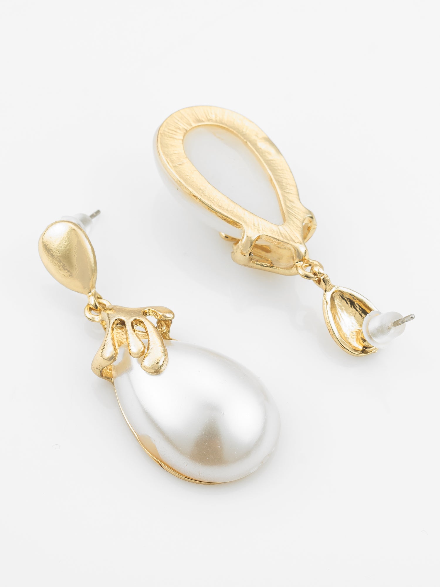 Aadita Gold Plated Western Style White Drop Earrings