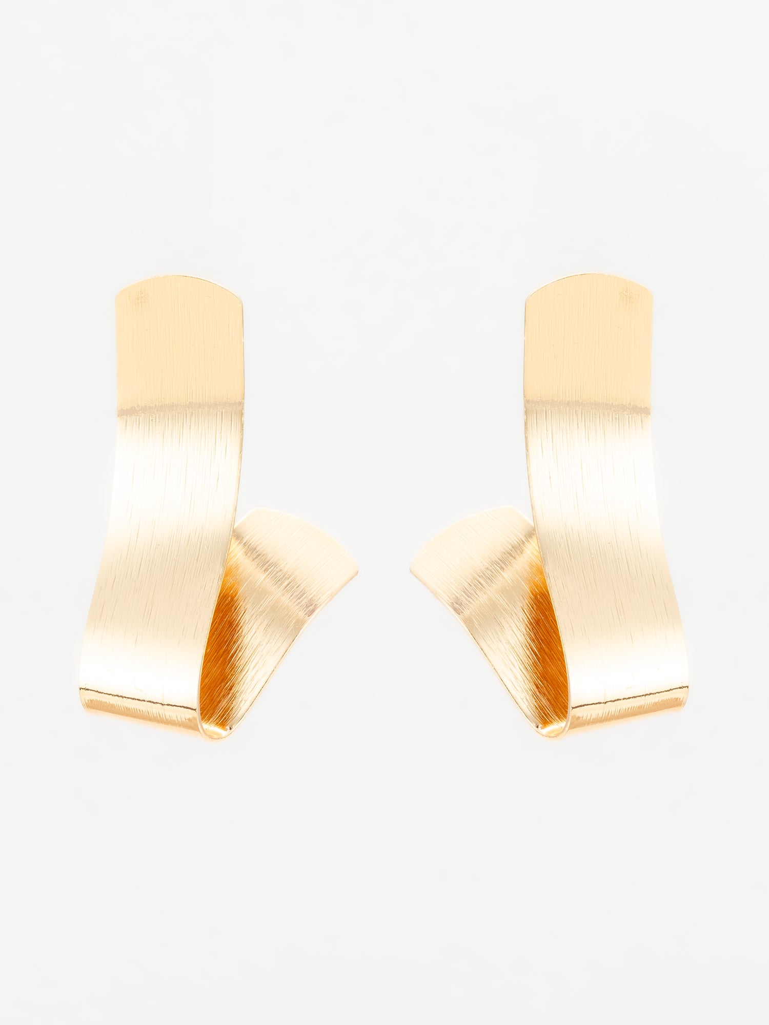Aadita Gold-Plated Sculptural Twist Earrings for Women & Girls