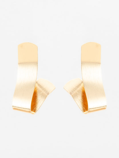 Aadita Gold-Plated Sculptural Twist Earrings for Women & Girls