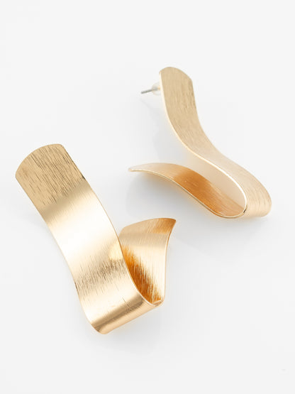 Aadita Gold-Plated Sculptural Twist Earrings for Women & Girls