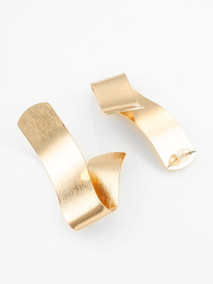 Aadita Gold-Plated Sculptural Twist Earrings for Women & Girls WER4138