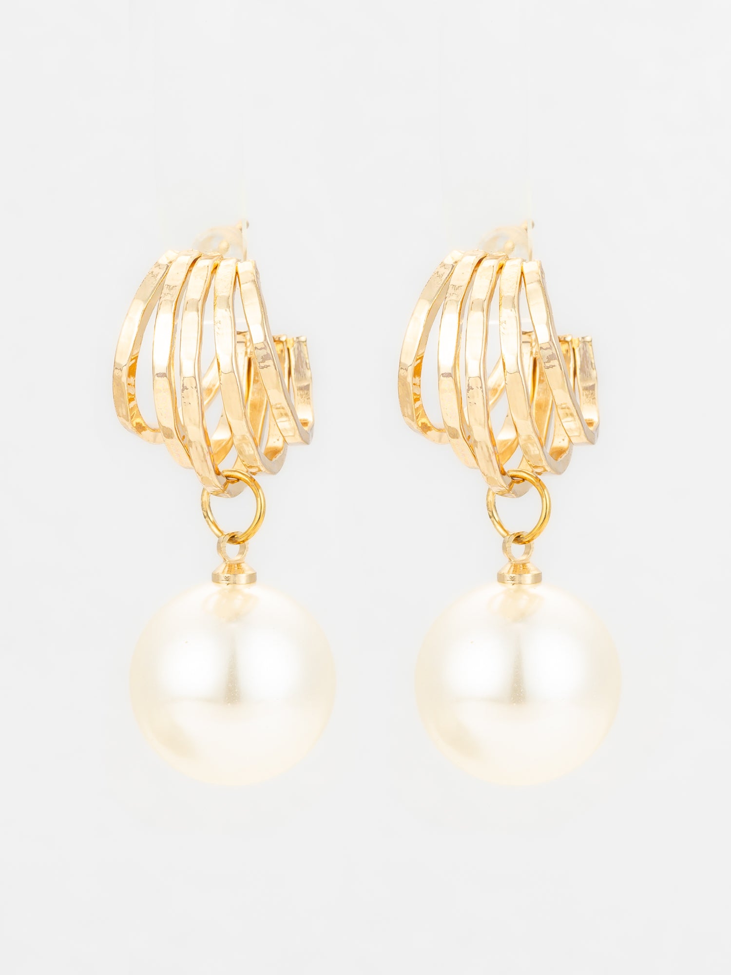 Aadita Pearl Hoop Statement Earrings