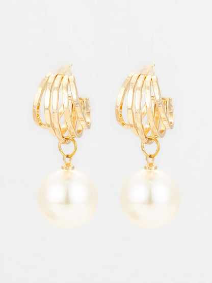 Aadita Pearl Hoop Statement Earrings