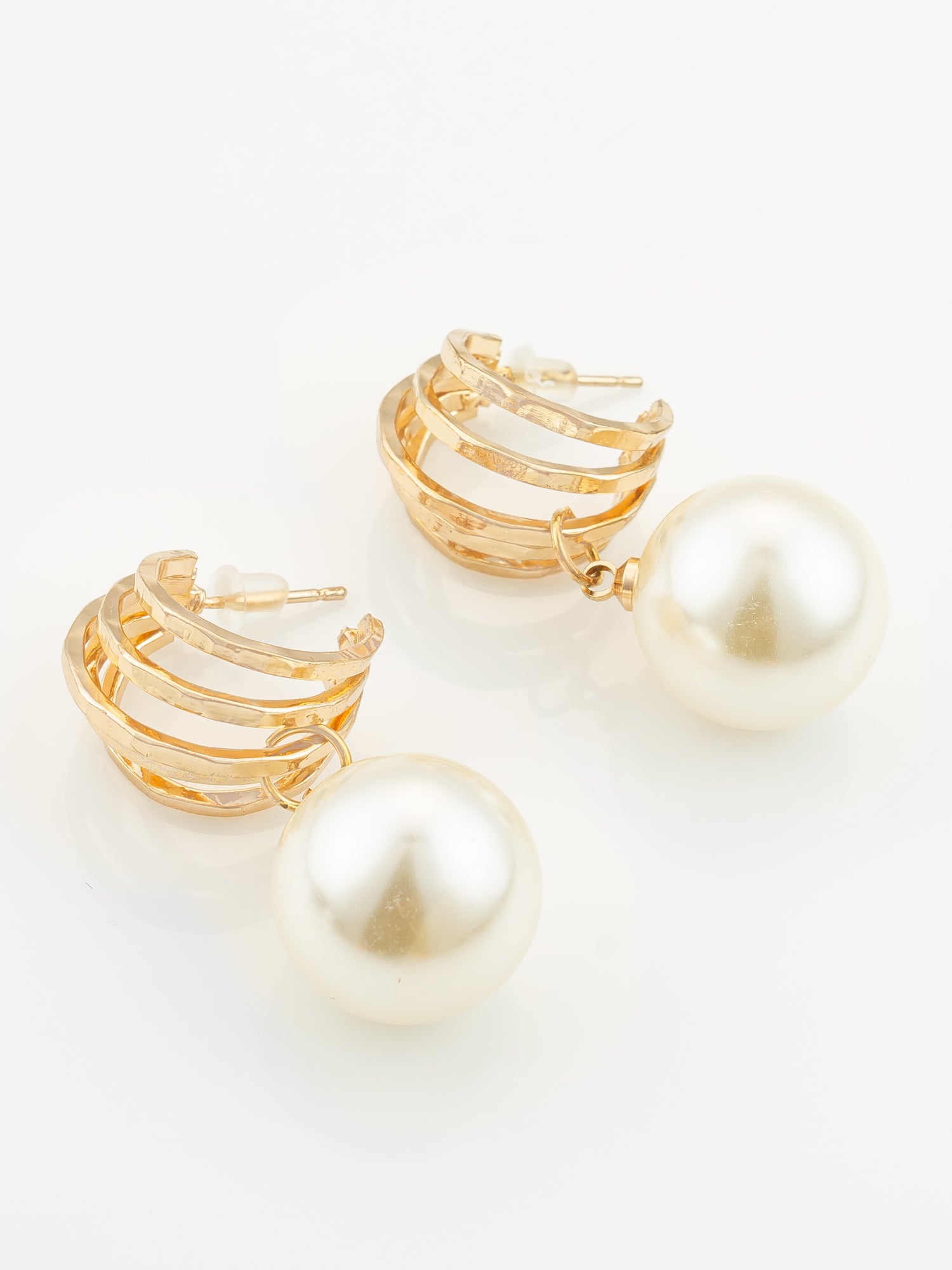 Aadita Pearl Hoop Statement Earrings