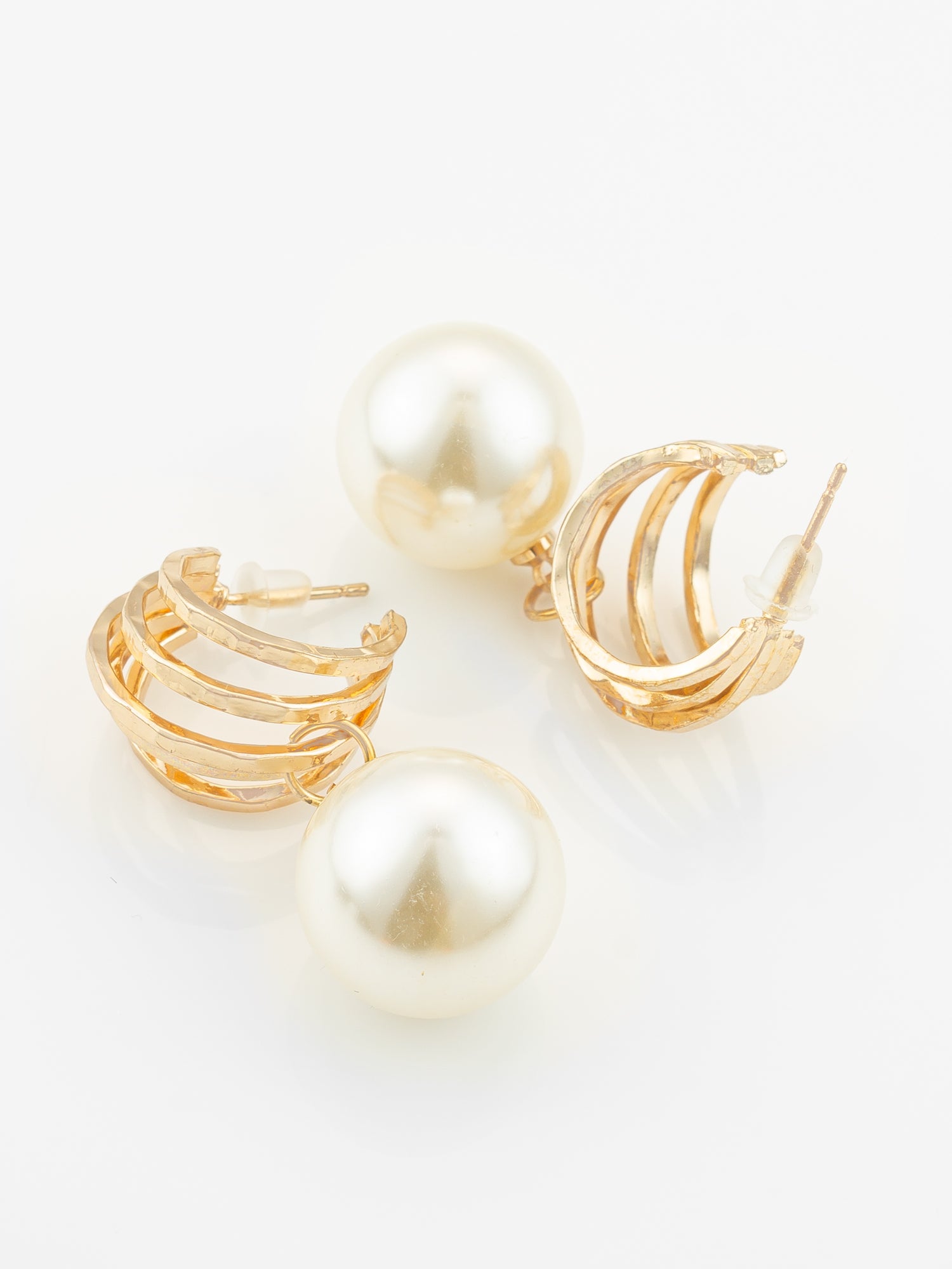 Aadita Pearl Hoop Statement Earrings