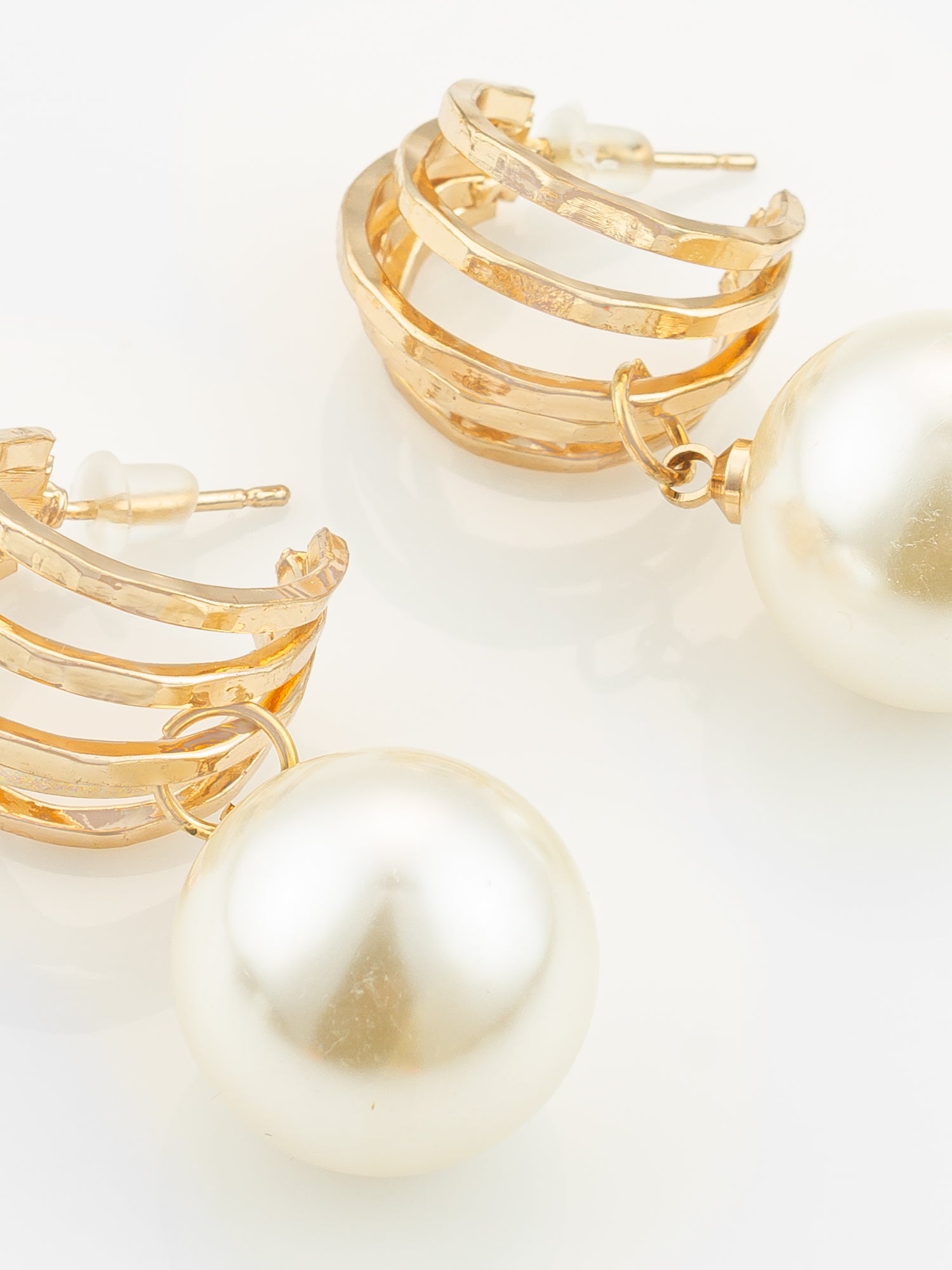 Aadita Pearl Hoop Statement Earrings