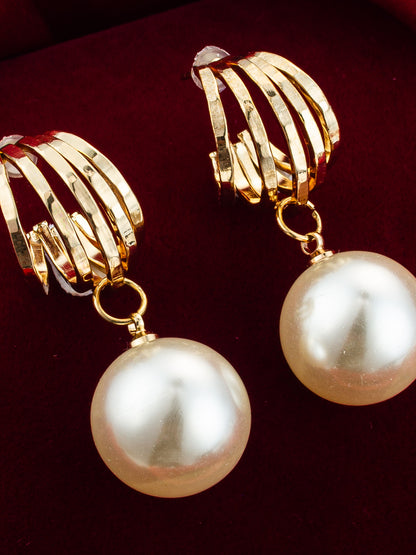 Aadita Pearl Hoop Statement Earrings