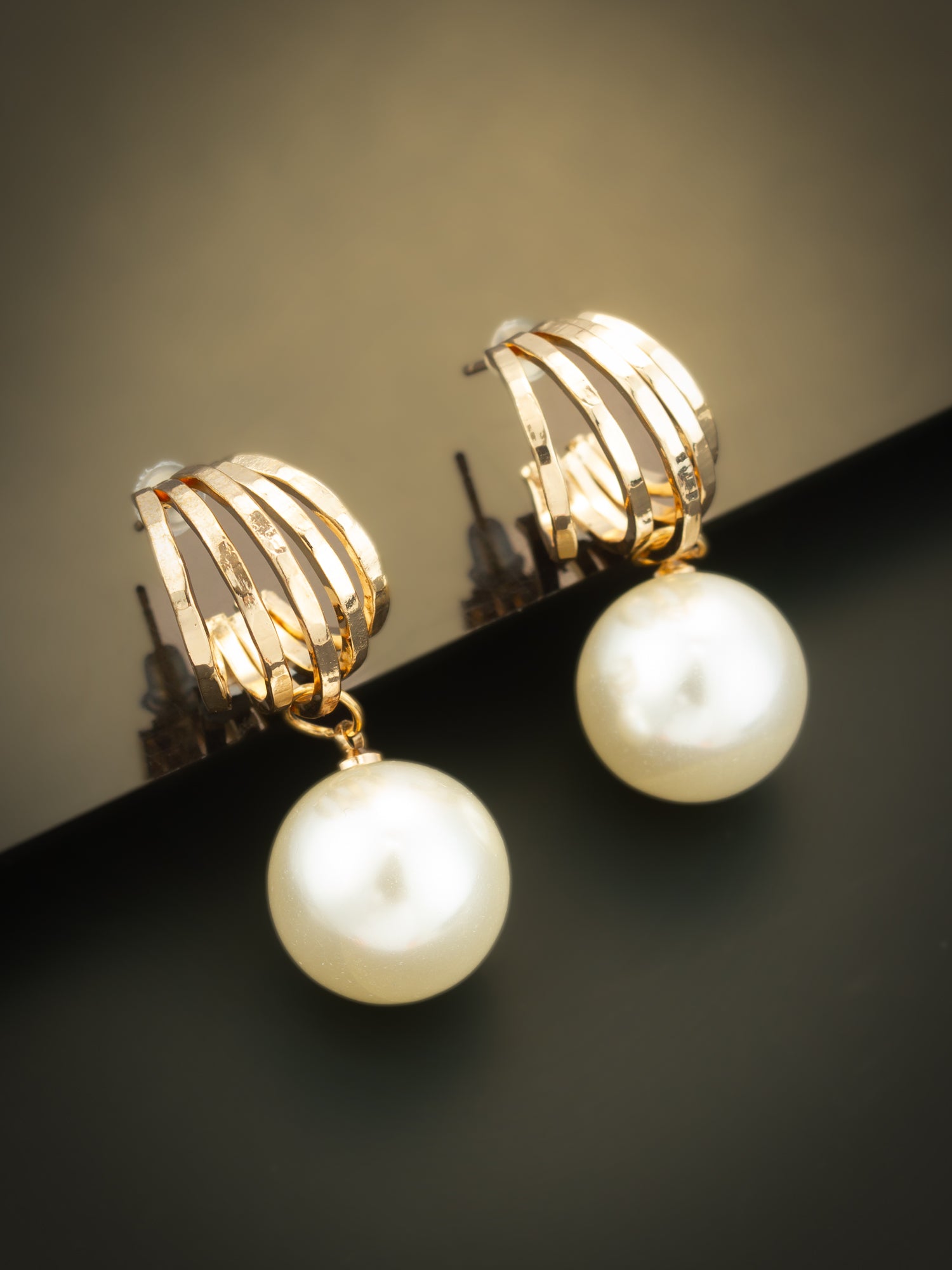 Aadita Pearl Hoop Statement Earrings