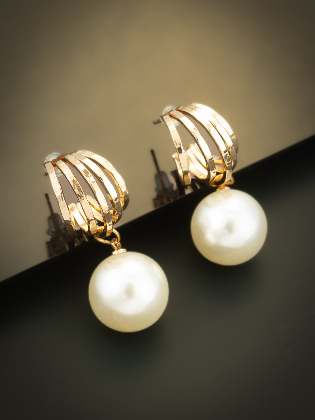 Aadita Pearl Hoop Statement Earrings