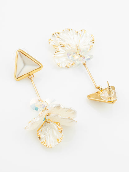 Aadita Triangle Stud Leaf Drop Earrings