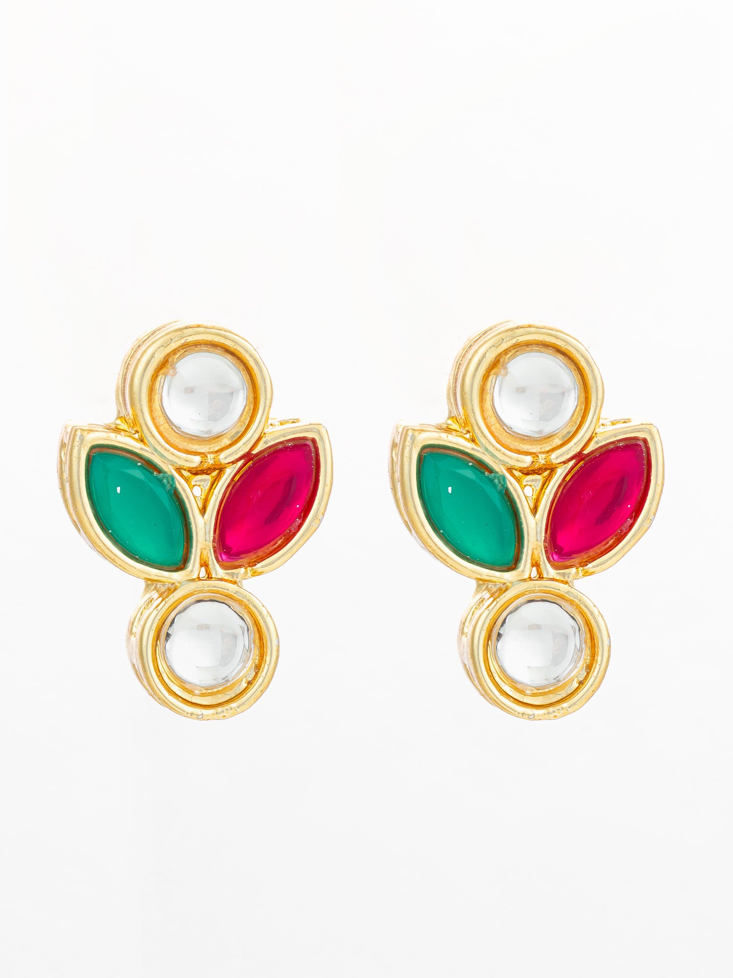 Aadita Traditional Multicolor Kundan Stud Earrings