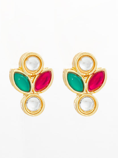 Aadita Traditional Multicolor Kundan Stud Earrings