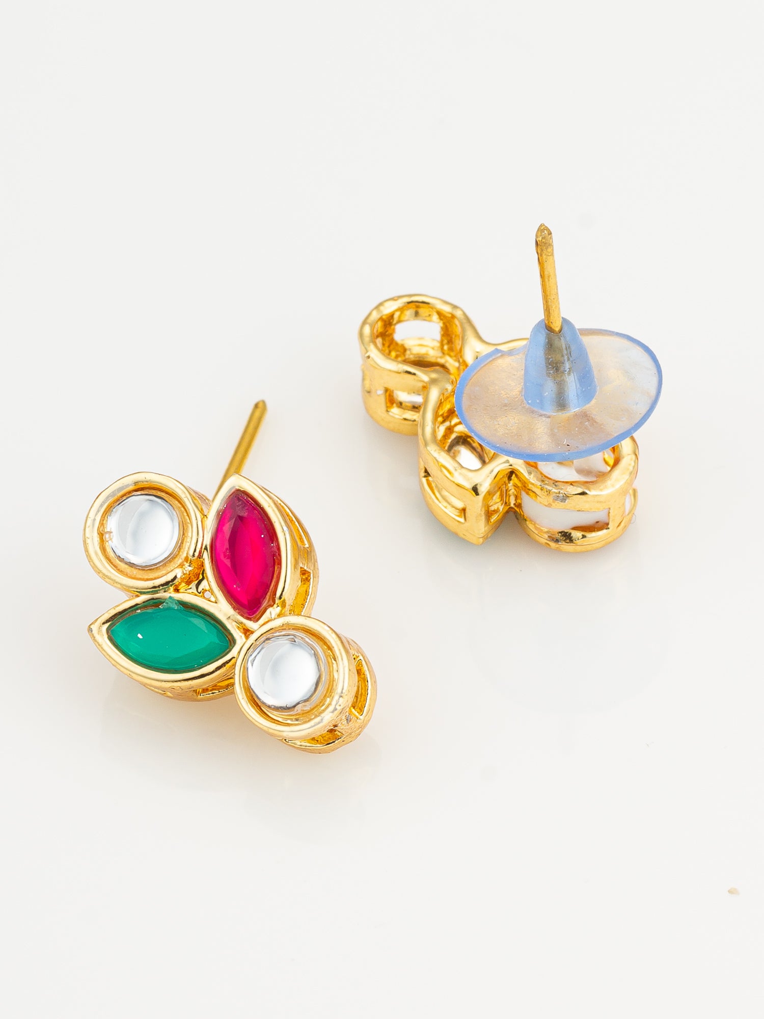 Aadita Traditional Multicolor Kundan Stud Earrings