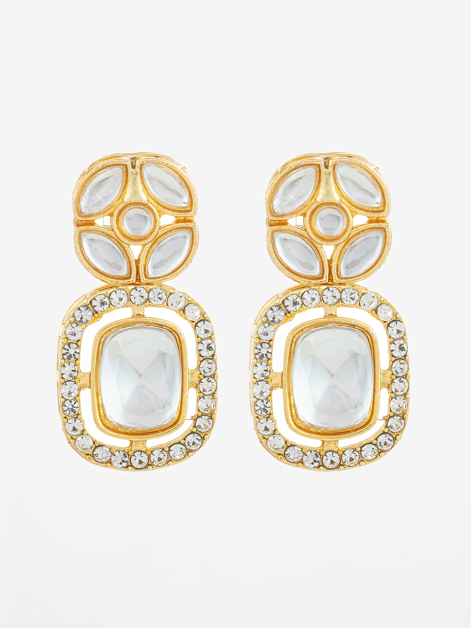 Aadita Geometric Crystal Statement Earrings