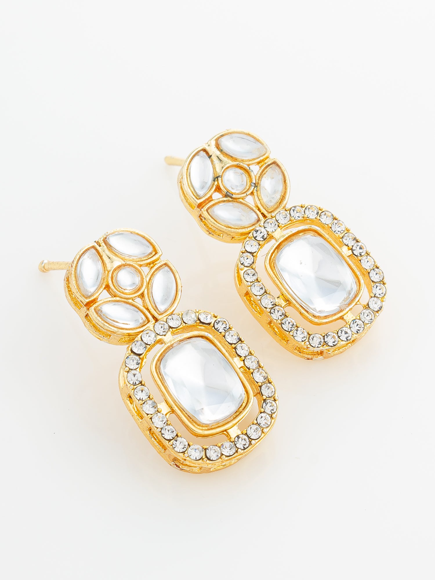 Aadita Geometric Crystal Statement Earrings