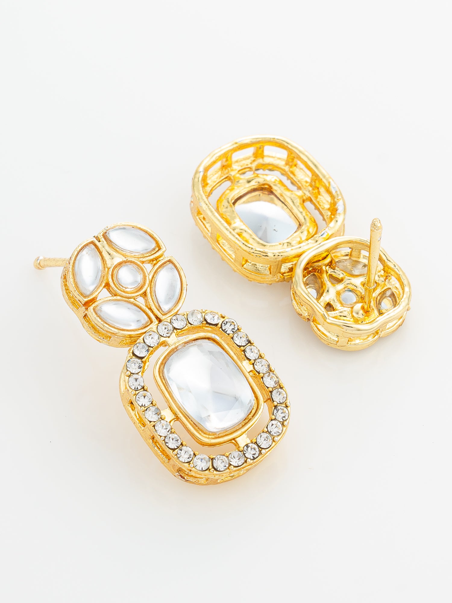 Aadita Geometric Crystal Statement Earrings