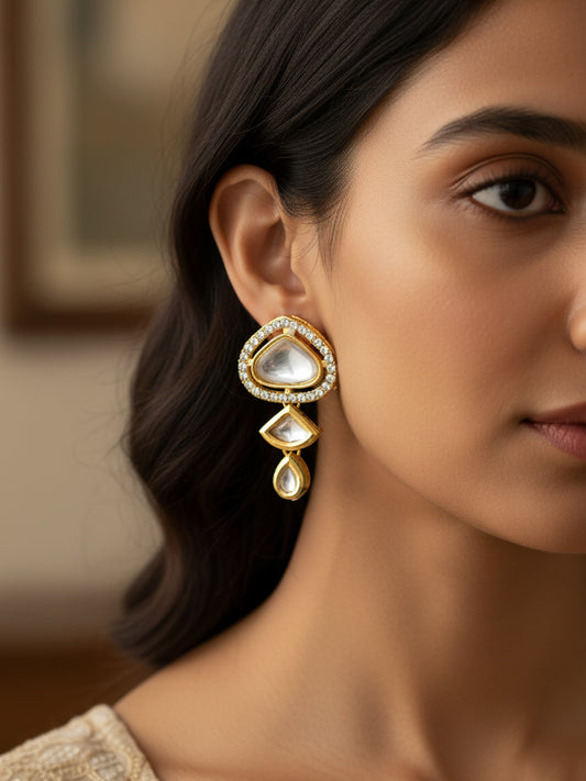Aadita Tiered Kundan Articulated Earrings