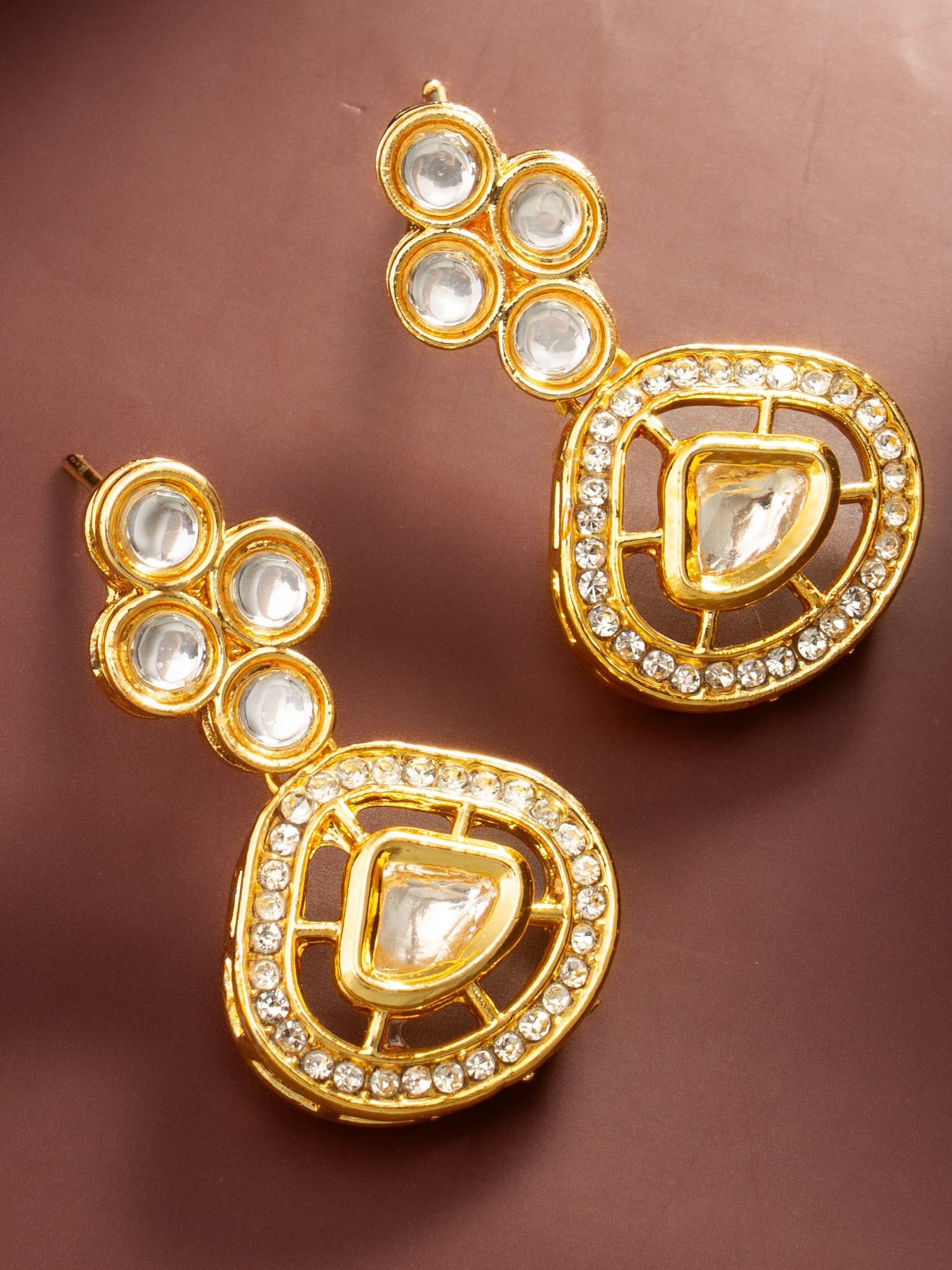 Aadita Traditional Kundan Teardrop Earrings