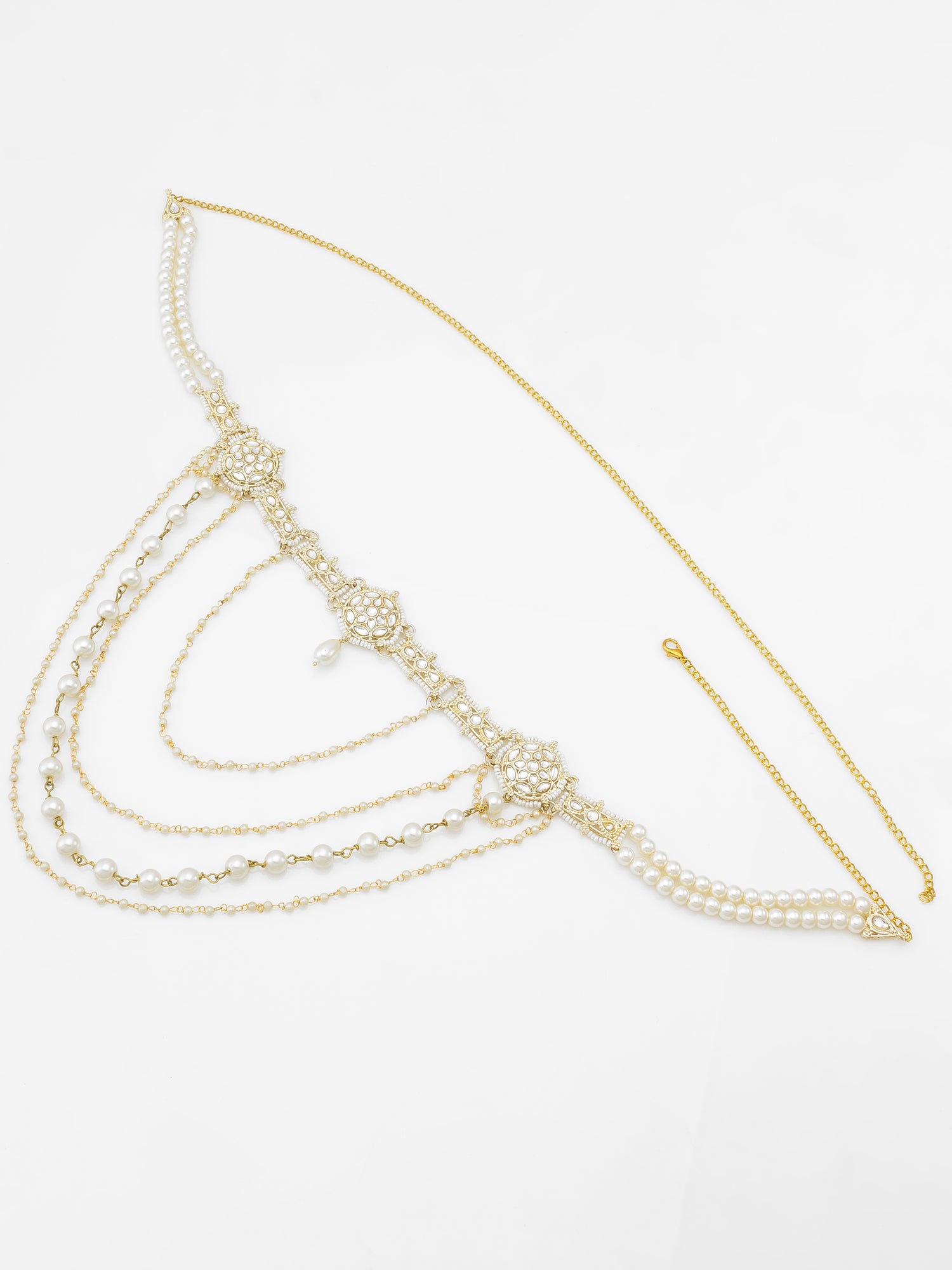 Aadita Pearl and Kundan Multi-Layer Kamarbandh Waist Chain