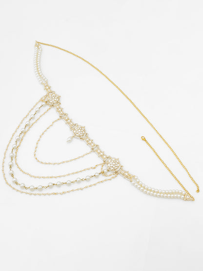 Aadita Pearl and Kundan Multi-Layer Kamarbandh Waist Chain