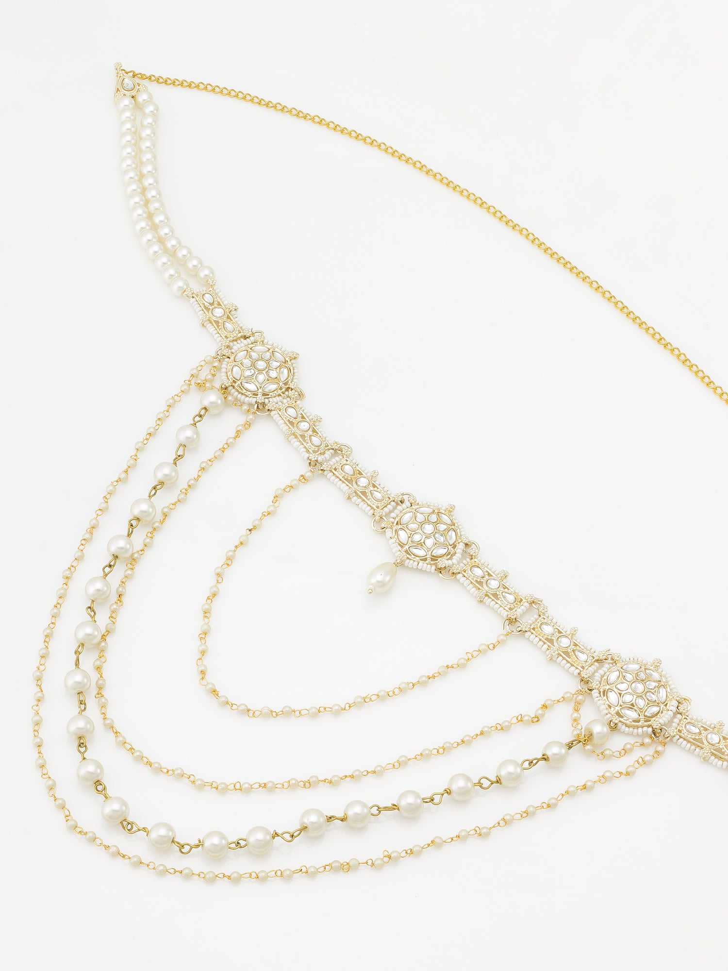Aadita Pearl and Kundan Multi-Layer Kamarbandh Waist Chain